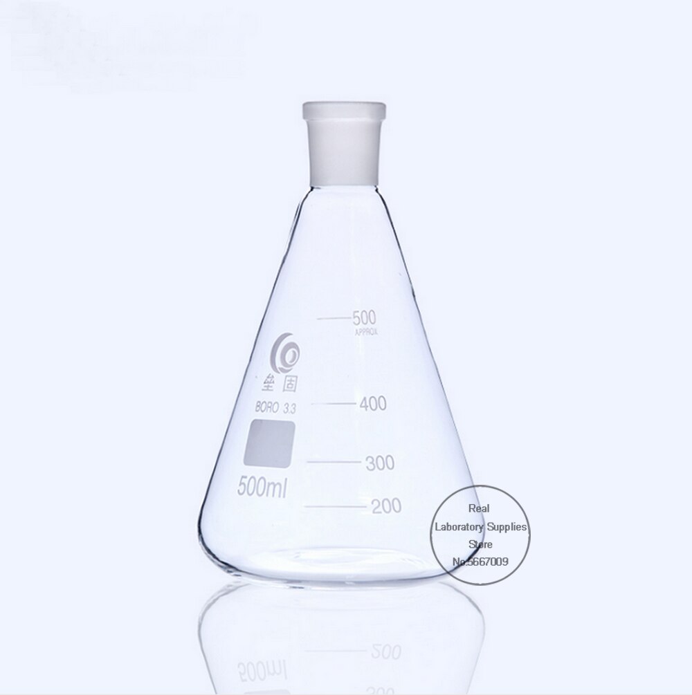 1 Uds lab de 25ml a 2000ml, cuello espiral de vidrio de alto borosilicato con boca estándar 19 #24 #29 # matraz cónico triangular