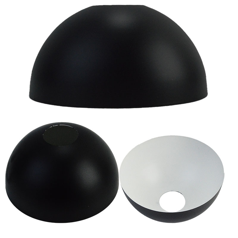 Lameshade-Lampe de chevet en métal, abat-jour de budgétaire demi-cercle noir, accessoires d'éclairage pour table de face