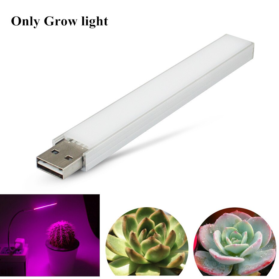USB Led Grow Light Full Spectrum Fitolampy usb DC 5V 3W Led Plant Grow Light Flexible Led Growing Lamp for Indoor Plant Flower: Only Grow Light