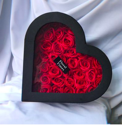 Eeuwige Rode Roos Doos Kunstmatige Nep Zeep Bloem Hart Doos Valentijnsdag Vriendin Bruiloft Decoratie Box
