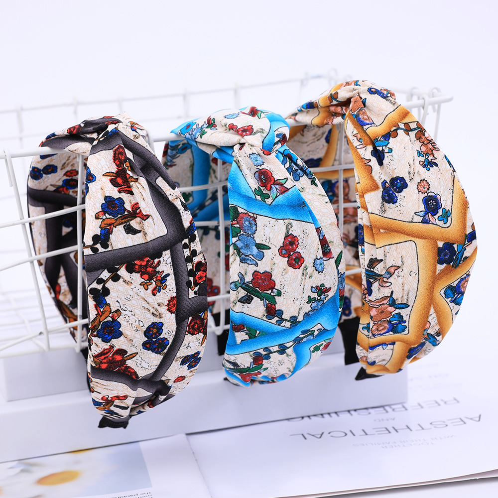 Druck Leopard Stirnband Breites Kreuz Frauen Haarband Elastische Schleife Haar Band Bands Lünette oben Knoten Mädchen Haar Zubehör