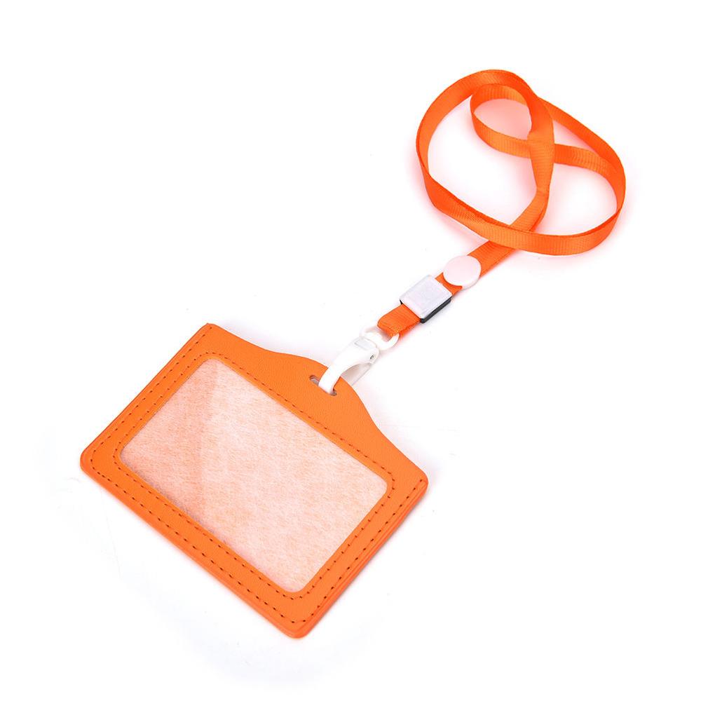 ID Naam Kaarthouder Id-kaart Lanyard Bank Credit Card Cover Waterdichte Identiteit Badge Holder Neck Strap: orange