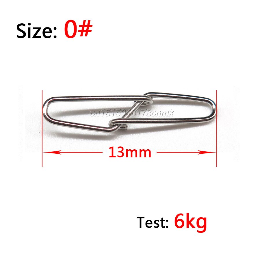 100pcs/lot double lock Fishing snaps barrel Swivel Safety Snaps swivel Fishing Connector Stainless Steel size 0#-6#: Size 0