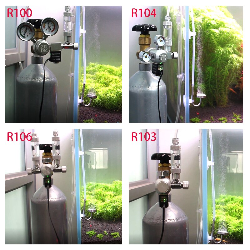 ZRDR Aquarium CO2 Regulator With Solenoid valve one-way Bubble Counter Fish tank Control System kit,CO2 Pressure reducing Valve