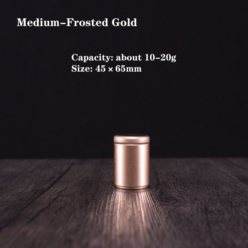 Kleine Mini Thee Caddy Draagbare Verzegelde Blik Kan Verpakking Geschenkdoos Thee Koffie Chocolade Verzegelde Container: Medium-Frosted Gold