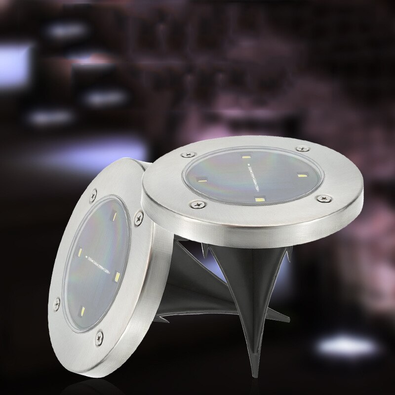 4pcs/lot 2led/4led/8led Circular Solar Lawn Lights Outdoor waterproof underground Lights Solar Lawn Lights for garden
