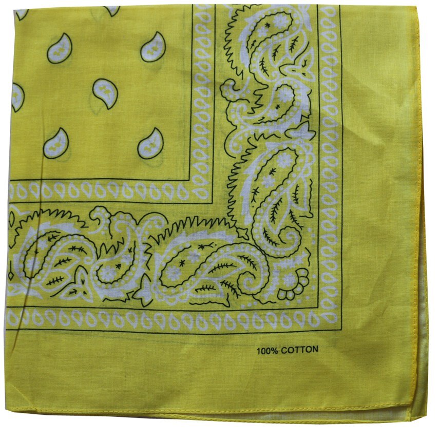 Winfox hofte hopp punk bomull svart hvit marine rød paisley bandana hodeplagg skjerf til herre dame: Gul