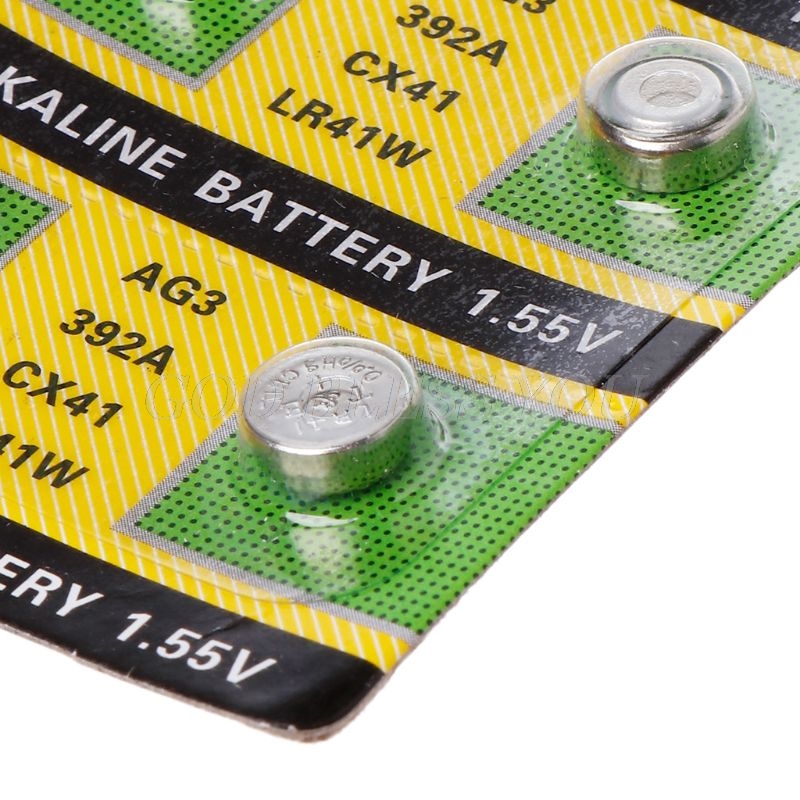 10PCS Cell Coin Alkaline Battery AG3 1.55V Button Batteries SR41 192 L736 384 SR41SW CX41 LR41 392 Lamp Chain Finger Light Watch
