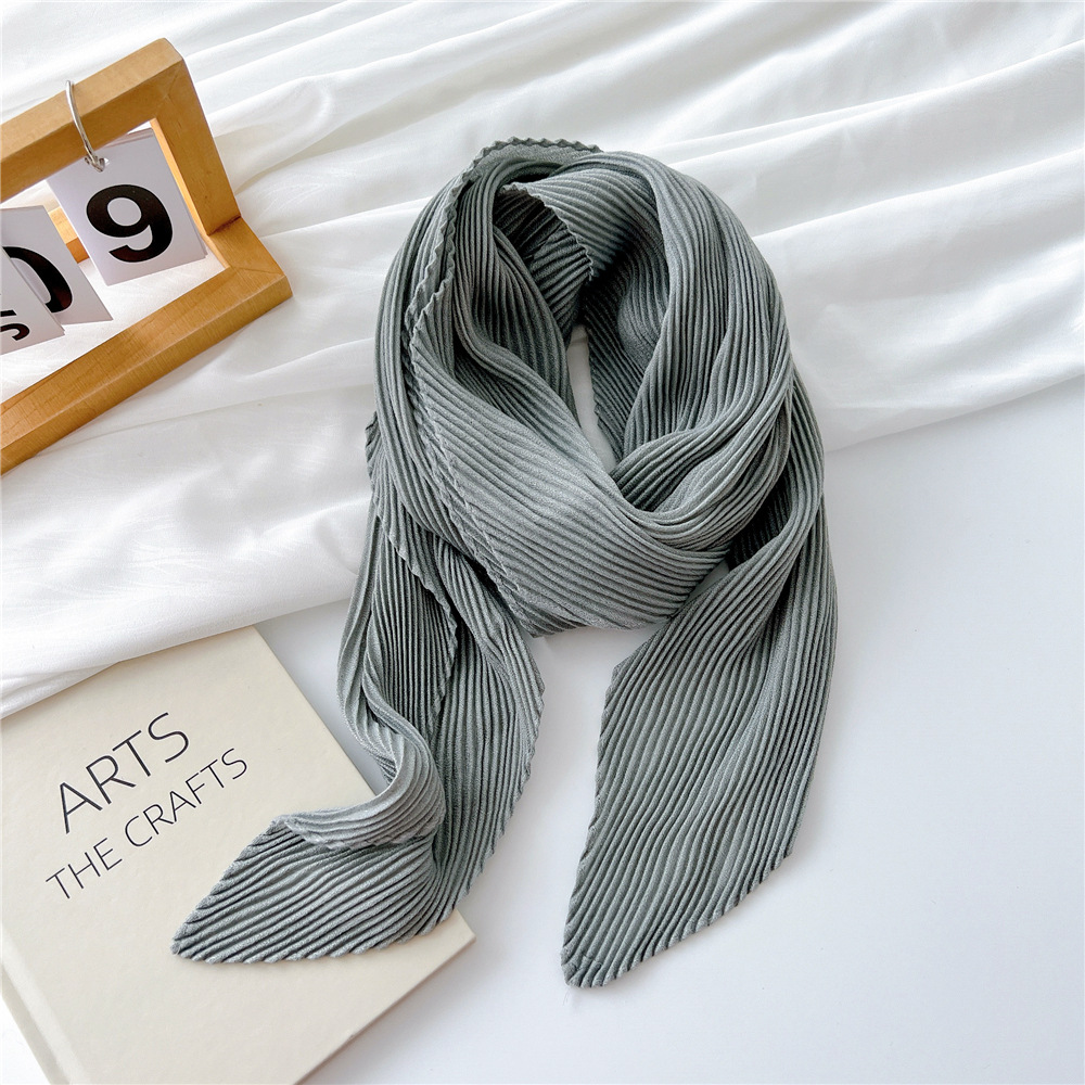 Lenços Bandana Grandes para Mulheres, Rugas Hijab, Xales Quadrados, Envoltórios, Lenços Macios de Pescoço de Algodão, Monocromáticos, 90cm: Azul