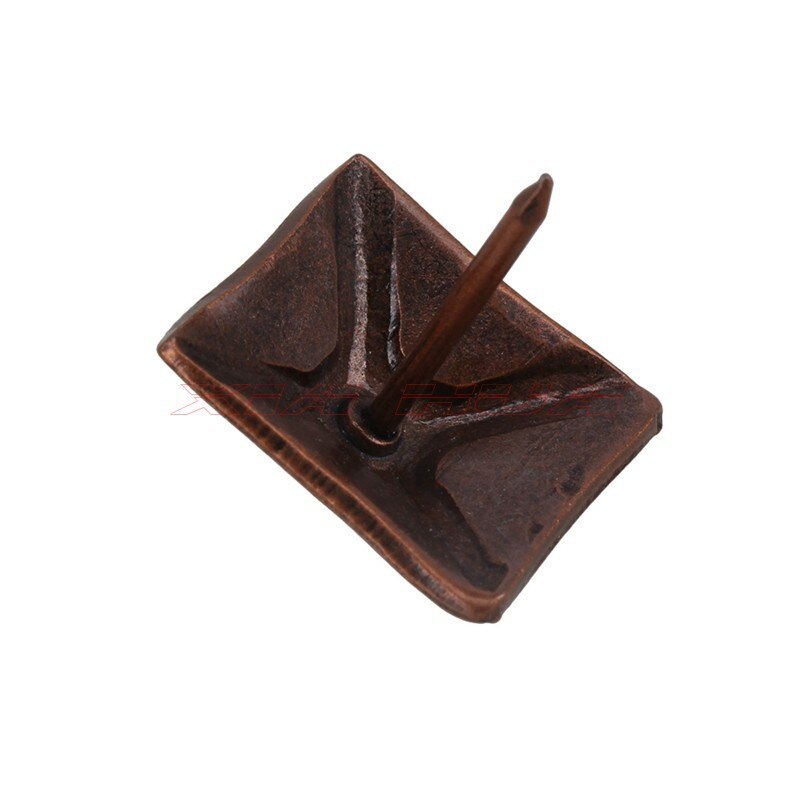 50 Uds. De clavos cónicos cuadrados antiguos de 19x21mm, clavos rojos, rojos, bronce, pasadores de viscosidad interior retro, herrajes para muebles