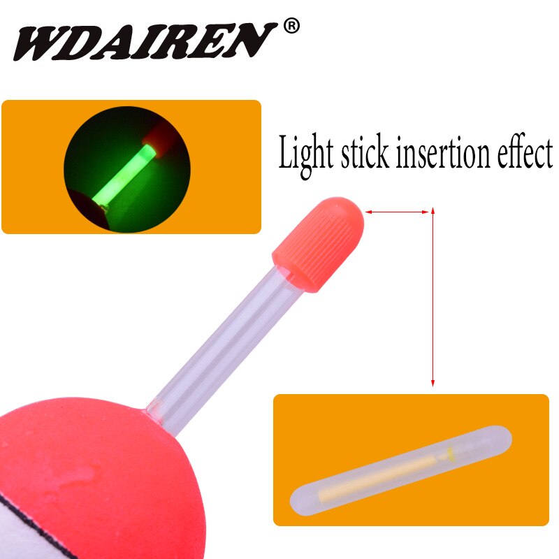 Flotador de pesca de EVA, palos luminosos nocturnos Bobber, herramienta de aparejos de pesca de vientre con pote, 10g/20g/30g/40g/50g/60g, 1 WD-083