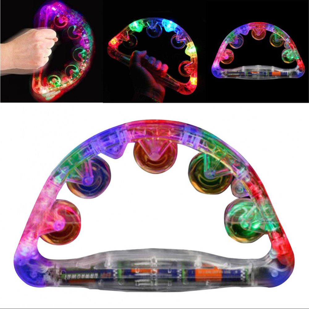 LED Blinkt Licht Tamburin Schütteln Musical Spielzeug Kinder Leucht Partei Prop Baby Rassel Spielzeug Glühen Handbell Kind Party Favors Spielzeug