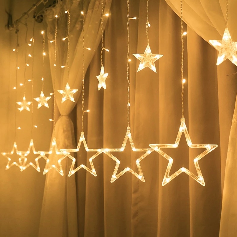 Julefe lys led stjerne guirlande lys til jul vindue værelse indendørs udendørs dekoration bryllup fest lys lampe
