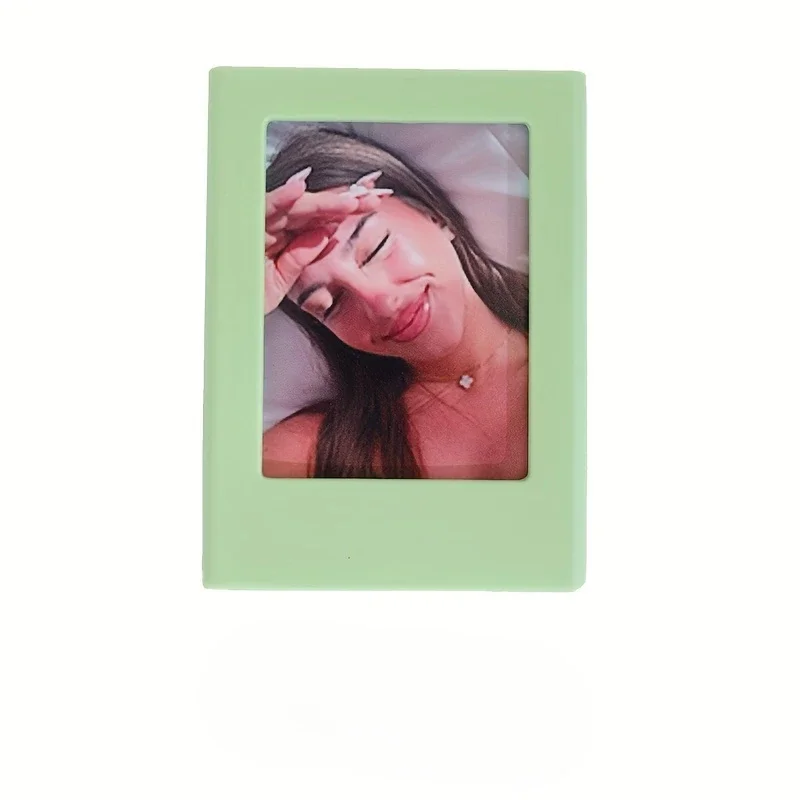 Originalitet kjøleskapsmagnet 3 -tommers bilderamme mini instax fotoalbum liten fotokortholder fotostativ skrivebordsdekor: Grønn