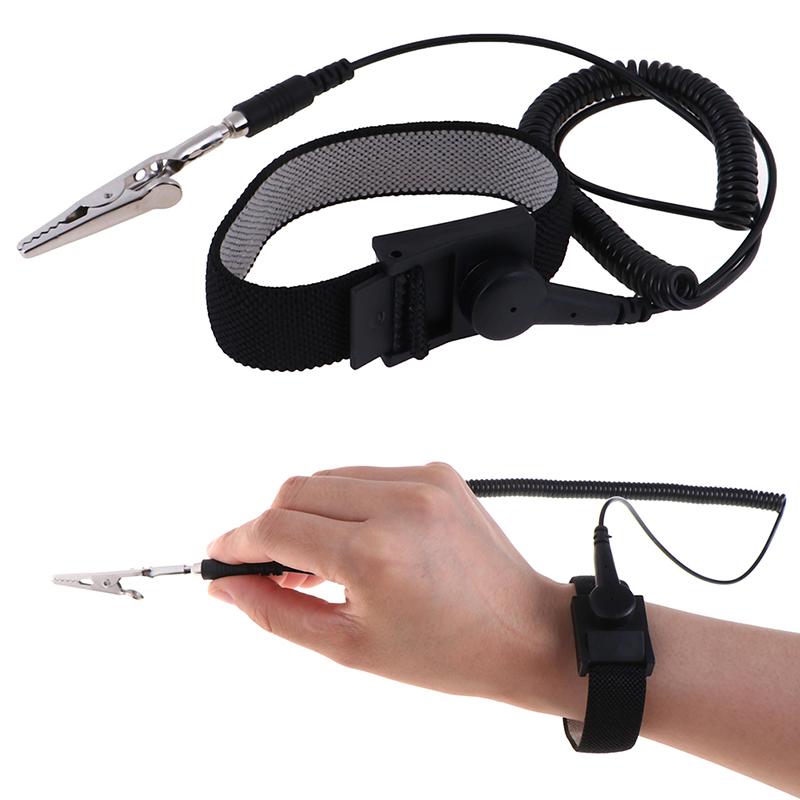 1Stck Anti Statische Arbeit Handgelenk Gurt ESD Einstellbare Entlastung Gürtel Boden Metall Armbinde Werkzeug: Rötlich braun