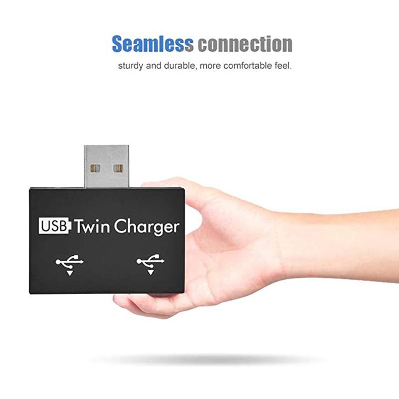 USB2.0 Mannelijke Twin Charger Dual 2 Port Usb Hub Splitter Adapter Converter Opladen Usb Wire Plug Voor Laptop Pc