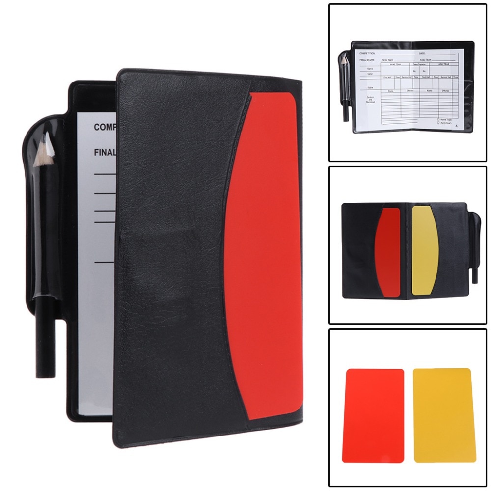Sport Football Soccer Referee Wallet Notebook with Red Card and Yellow Card