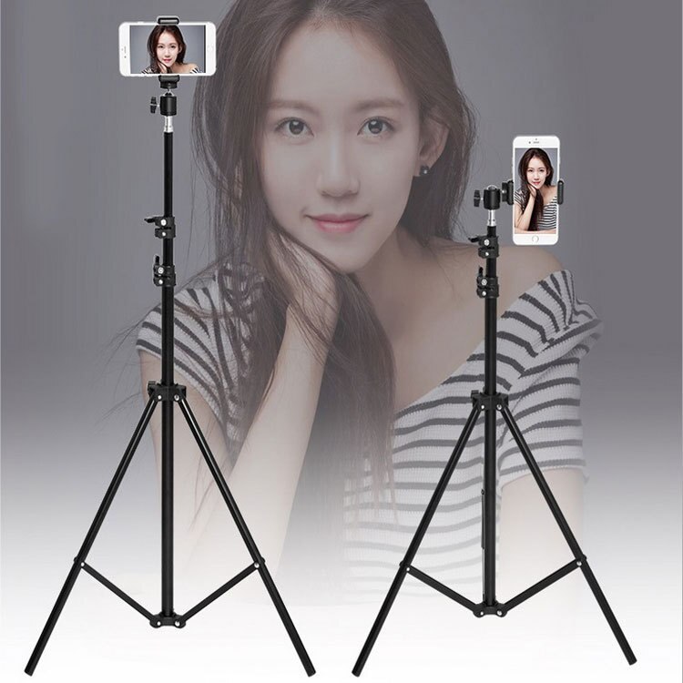 Universal Portable Aluminum Phone DSL Camera live tripod stand Mount Digital Camera Tripod Support LED Ring light for iPhone
