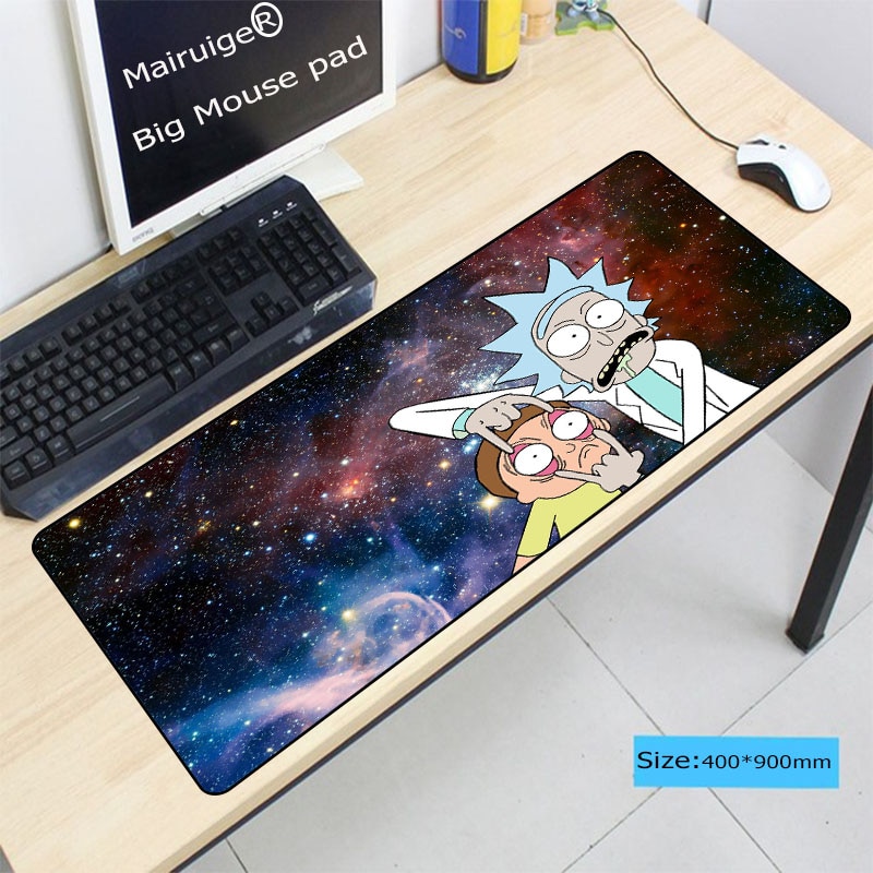 Mairuige Funny Morty Anime Large Gaming Mouse Pad Computer Gamer Mausepad Keyboard Lock Edge Notebook Laptop Mats 30x80cm