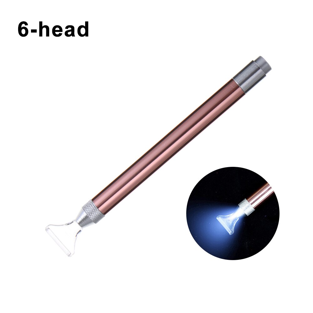 1pc DIY Point Drill Pen Tip Lighting 5D Painting Diamond Embroidery Tool Crafts Crystal Sewing Cross Stitch Accessories: A-6-head