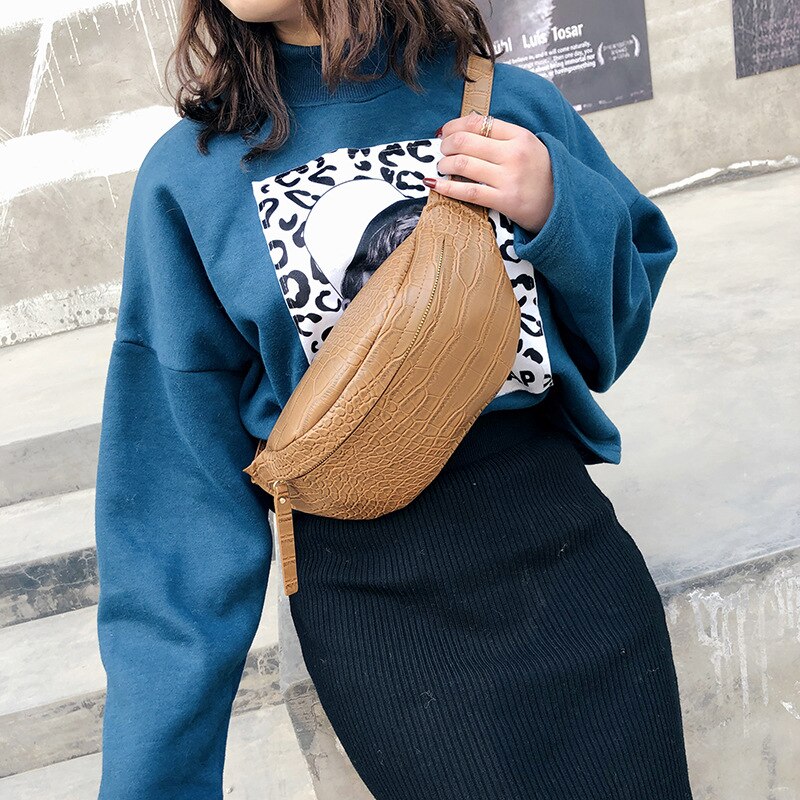 Stenen korrel eenvoudige heuptas multifunctionele borsttas damestas