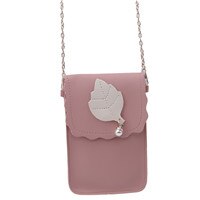 Vrouwen tienermeisjes pu leren schoudertassen parel blad cross body tas voor vrouwen tas: Roze
