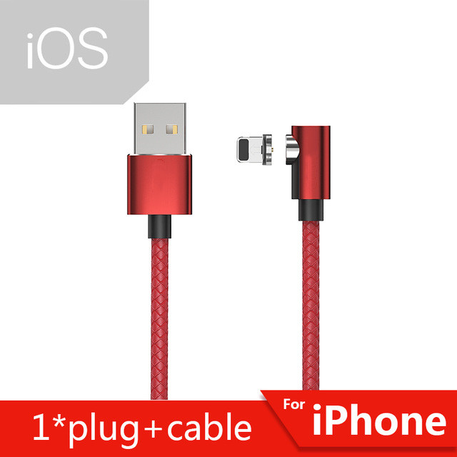 Magnetische Ladegerät Micro USB C Typ C Kabel Für Huawei P40 iPhone XR 11 Magnetic Charging Schnelle Magnet Kabel Telefon ladekabel: 2M / Red For iPhone