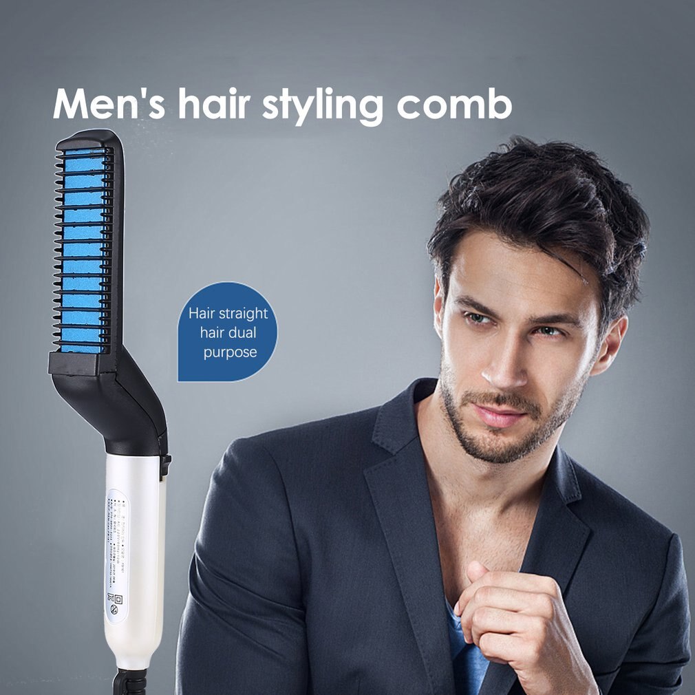 Alisador de barba rápido, peine multifuncional para el cabello, rizador de cabello, gorra de exposición, peine para el cabello para hombres, peine rizador