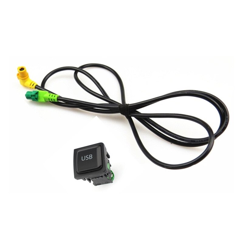 Câble de Commutateur pour Bouton USB et AUX de Voiture, Adaptateur de Données avec Câblage pour VW Golf 5 6 MK6 Jetta 5 MK5 Lapin Scirocco, RCD510 RNS315 RCD310: USB Switch Cable