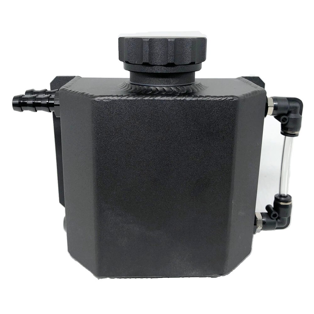 1000ml Black Powder Coated / Chrome Polished Radiator Coolant Overflow Recovery Water Bottle Tank: Powder Coated