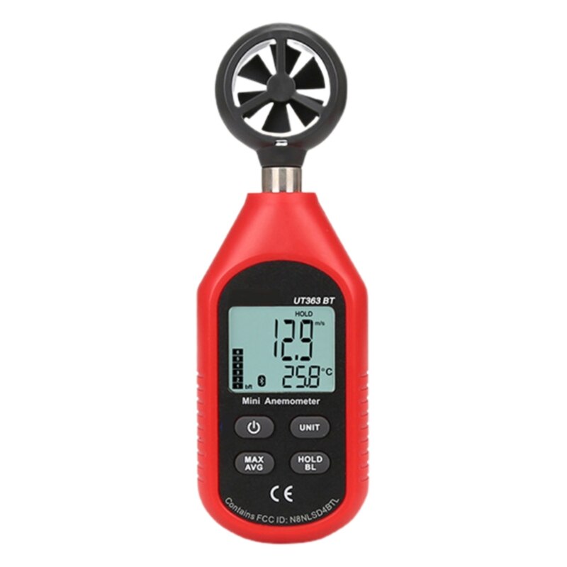 Anemometer Handheld Digitale Wind Meter Gauge Met Thermometer Temperatuur G32A: UT363BT