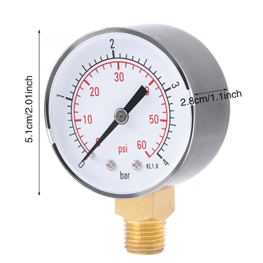 0-4 Bar/0-60 Psi Dual Schaal Dial Gauge 1/4 "Npt Vacuüm Pressure Meter Gauge manometer Manometer Meter