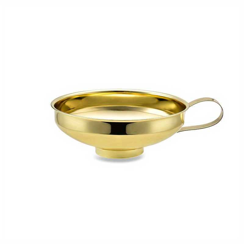 Küche großer Weithals Metall Edelstahl Lebensmittel Trichter Set zum Füllen breiter und normaler Einmach gläser Flaschen, Gold (1 Stück): Beige