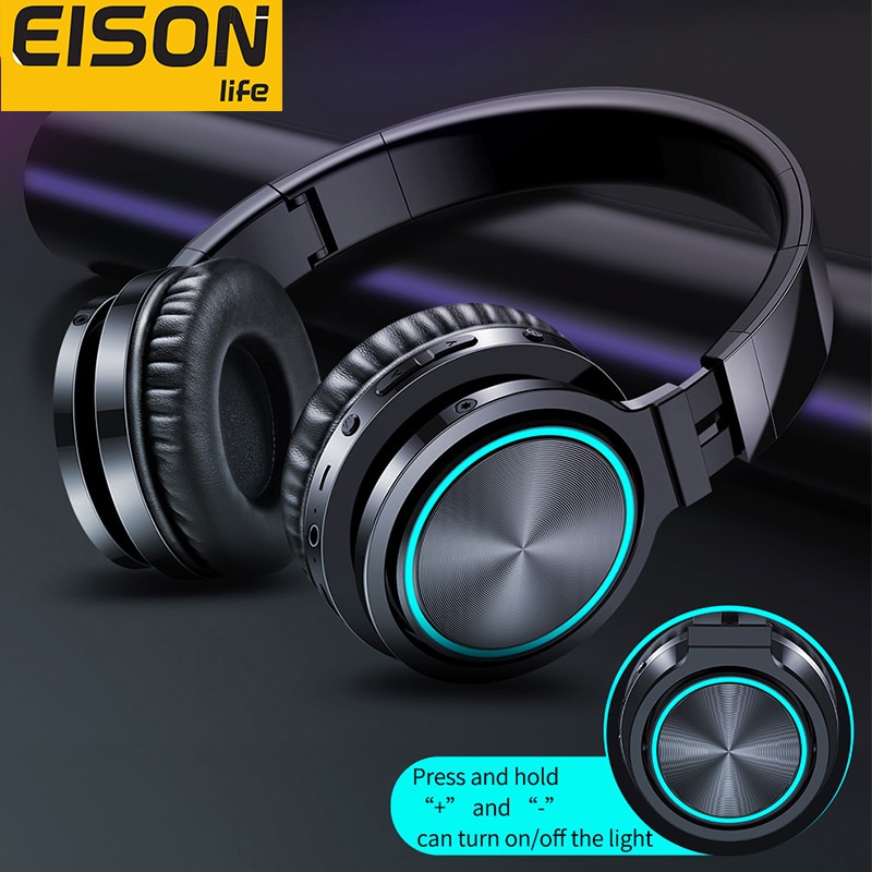 Eison Draadloze Hoofdtelefoon Sterke Bass Bluetooth Headset Noise Cancelling Bluetooth Koptelefoon Lage Vertraging Oordopjes Voor Gaming