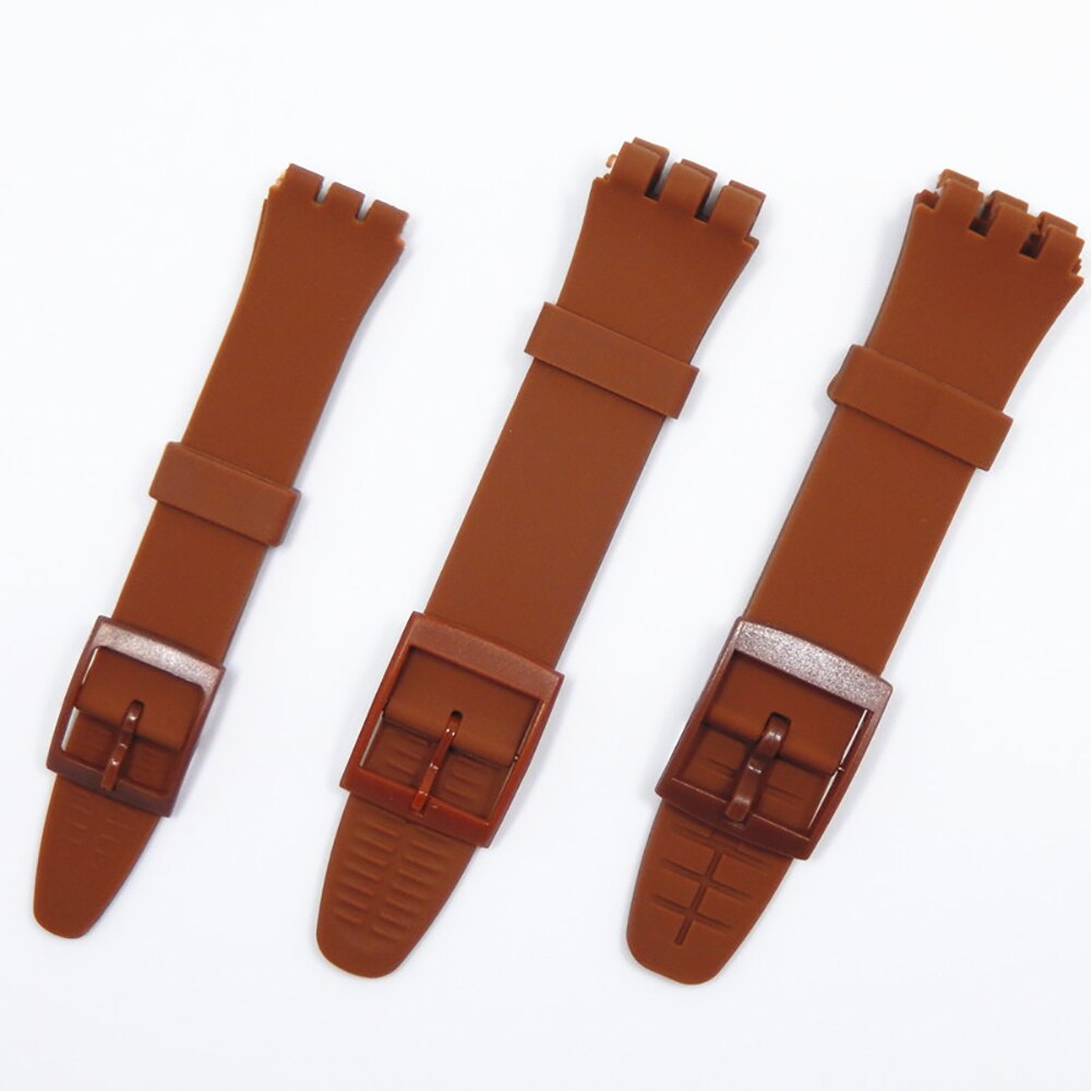 Correa de reloj para Swatch, accesorios de pulsera de silicona de goma, 17mm, 19mm, 20mm