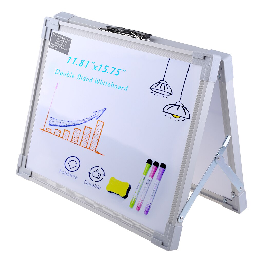 Magnetische Desktop Opvouwbare Whiteboard Draagbare Mini Schildersezel Dubbelzijdig Op Tafel Top Met Houder Voor Kinderen Tekening