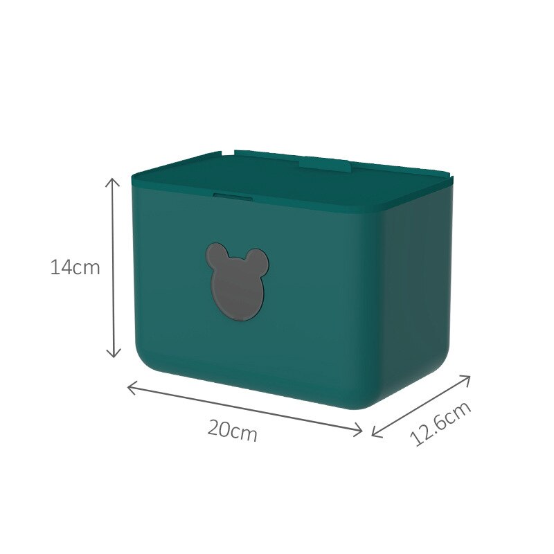 Toilet Paper Holder Waterproof Wall Mounted Toilet Paper Tray Roll Paper Tube Storage Box Tray Tissue Box Shelf: Green--single