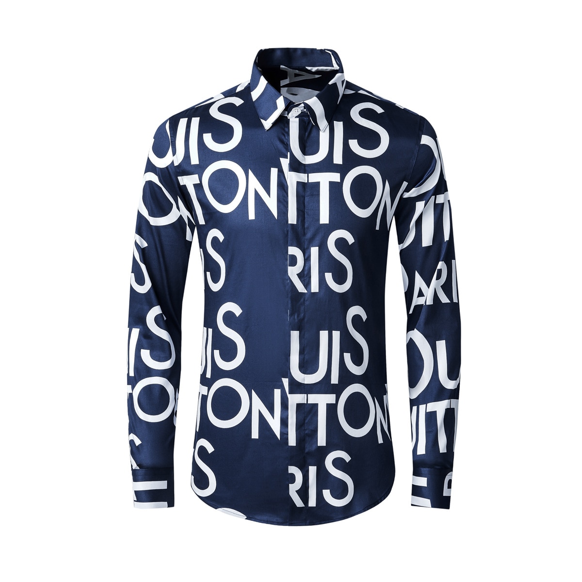 Våren herreskjorter lange ermer trykk kjent personlighet trykk bokstav størrelse ml xl xxl xxxl 4xl