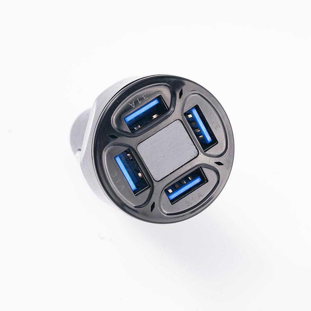 Car Charger 3.1A Four In One 4-port Vehicle Charger With Display One Digital Trailer Ports And Multiple With Voltage Q1X9