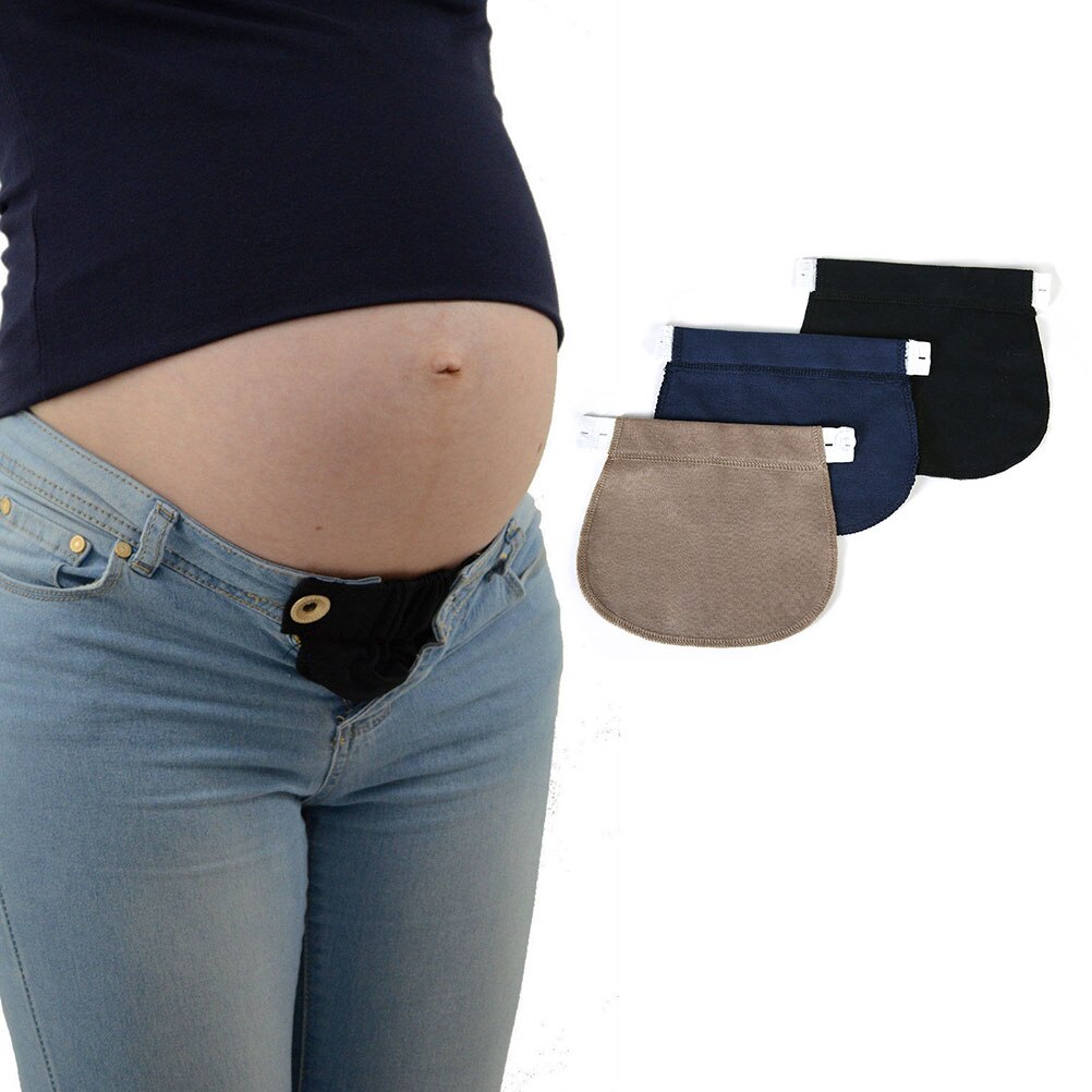 1/3 stk barsel graviditet linning bælte elastisk talje extender talje extender bukser sort / marineblå / khaki