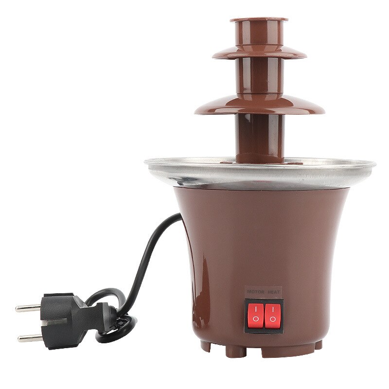 Mini chokolade springvand tre lag chokolade smelte med opvarmning fondue maskine gør det selv mini vandfald hotpot