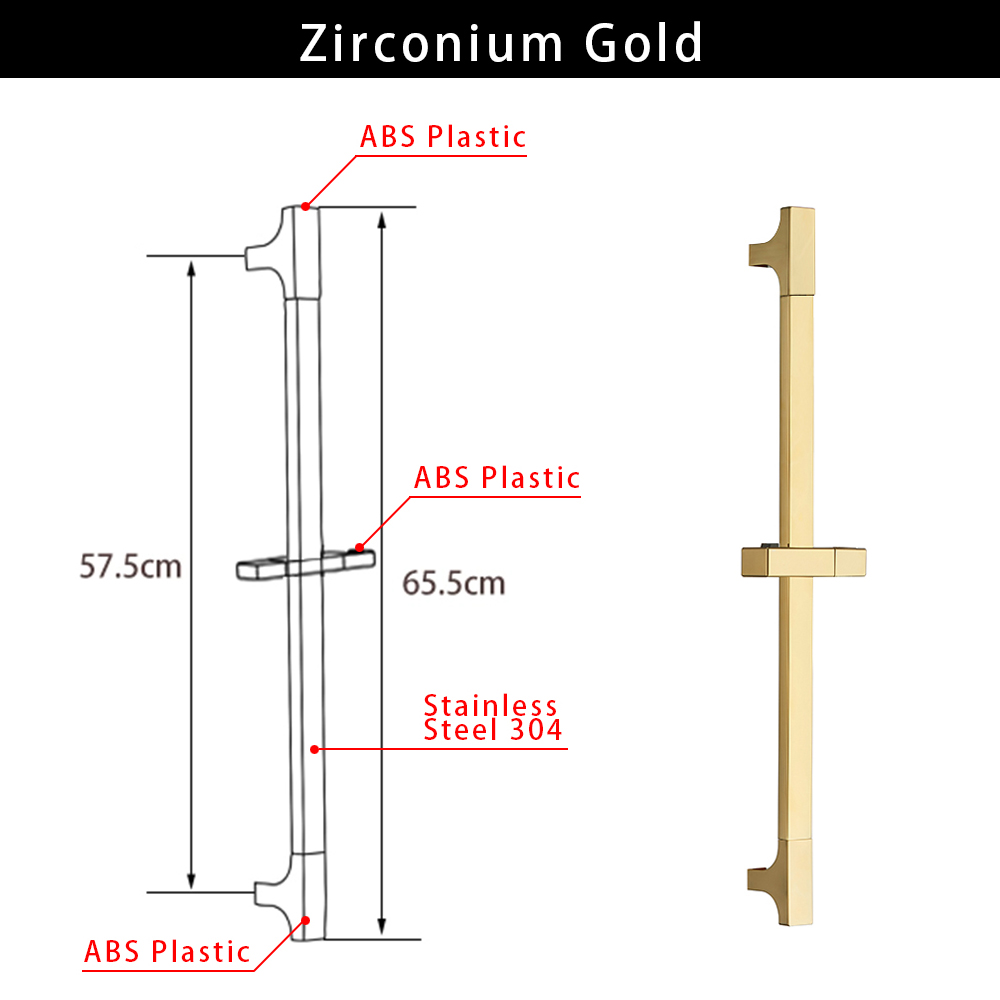 Wall Mounted Adjustable Slide Shower Bar Bathroom Shower Riser Sliding Bar Set with Hose and Shower Black Gold Minimalist Style: army green