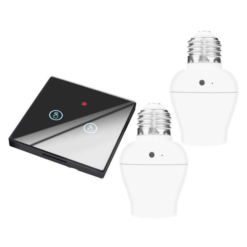 SMATRUL E26 E27 Lamp Holder Bulb Smart Switch Light Touch Wireless 1/2/3 Gang 433Mhz RF Remote Control Wall Panel Home 110V 220V: 03