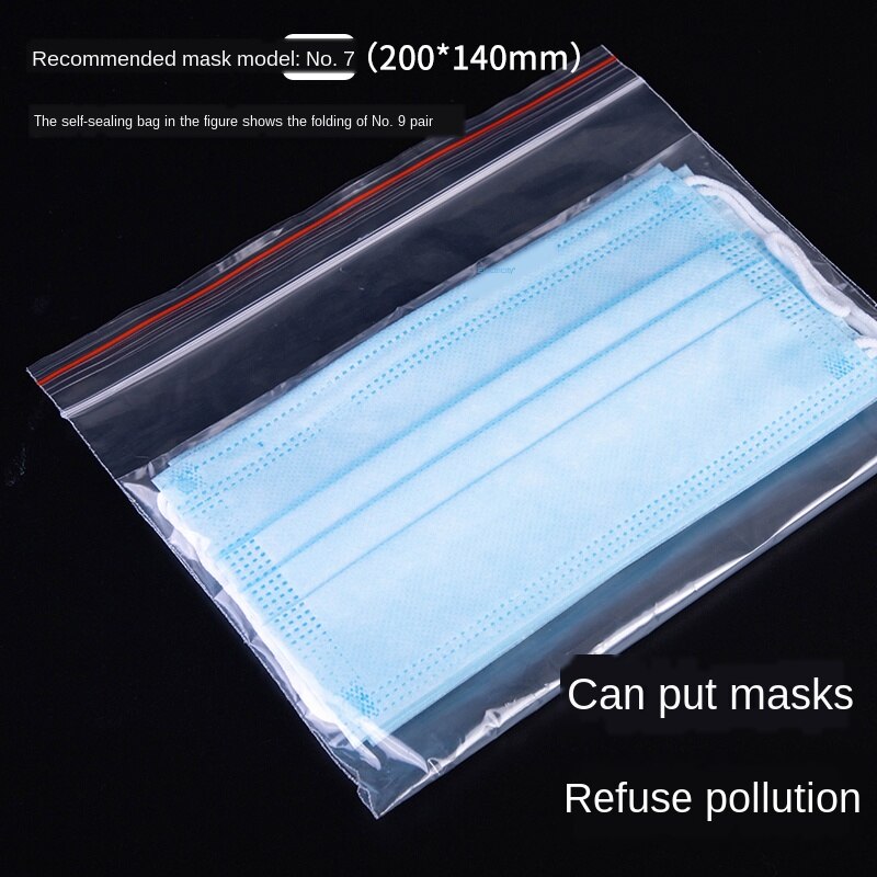 Ziplock Bag Plastic Bags Packaging Sealing Pocket Food Packaging Plastic Bag Transparent Thickening Disposable self-sealing bag