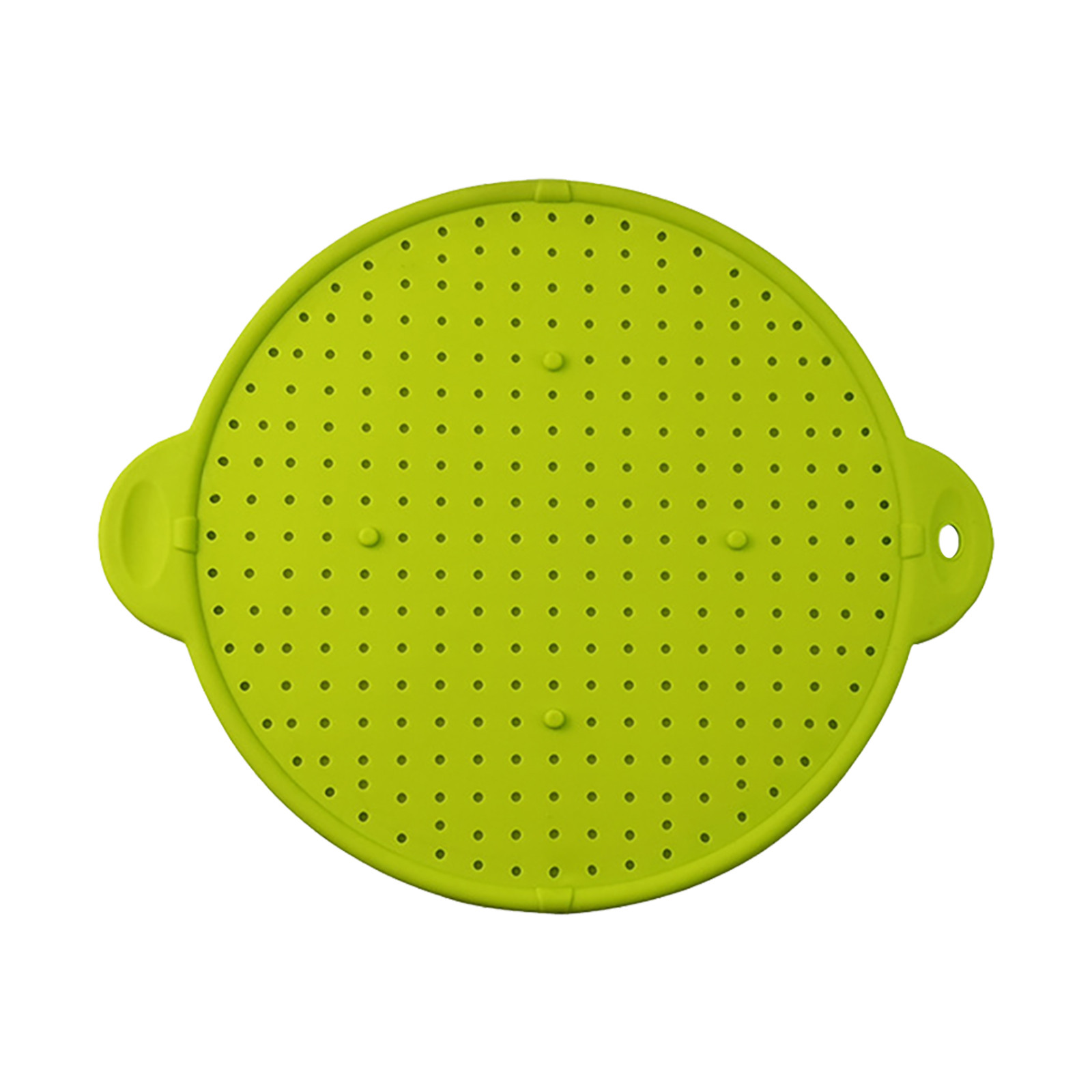 Utensilios de cocina multifunción, protector de salpicaduras de silicona, tapa de sartén, tapón de derrame, colador de pantalla: Green