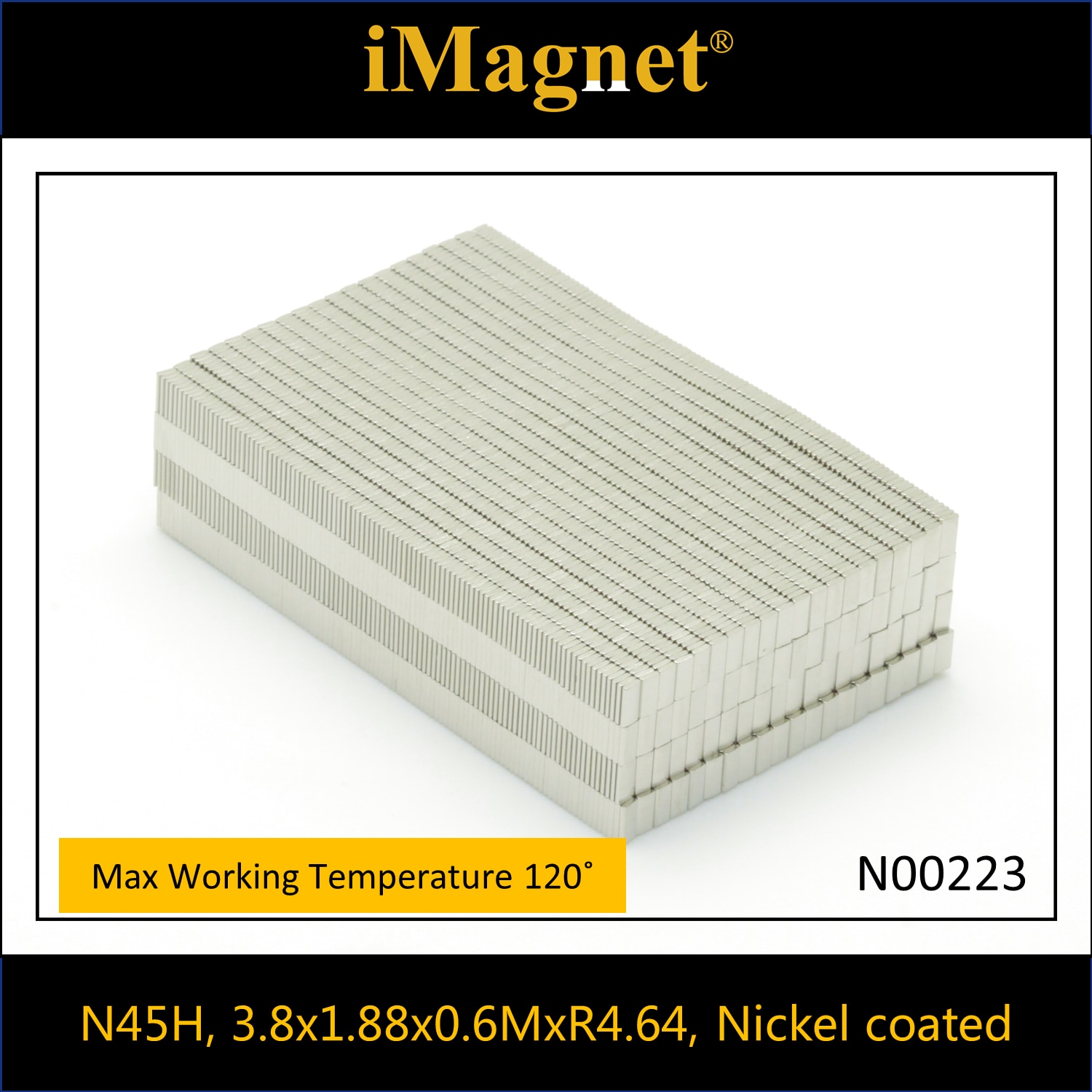 N00223 100/200/500 pcs N45H Block strong Rare Earth Neodymium Magnet,3.8x1.88x0.6M x R4.64mm,Cuboid Ndfeb Magnet ,tiny magnet