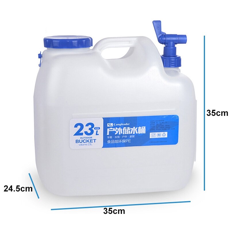 Desert&amp;Fox Outdoor Water Container 4 Sizes Large Capacity Camping Bucket Sturdy Odorless Household Driving Water Bucket with Tap: 23L