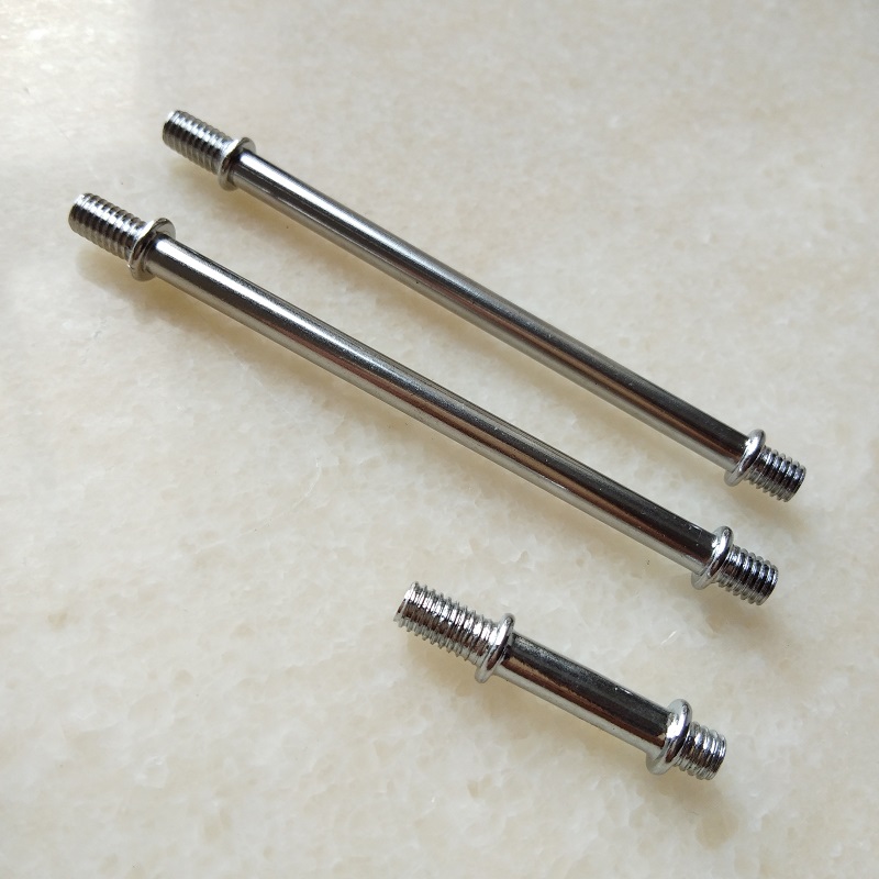 10 pièces/lot M6 chrome Double tête vis de raccordement tuyau mâle filetage dent Tube 6mm alliage placage éclairage lampes Bases Tube
