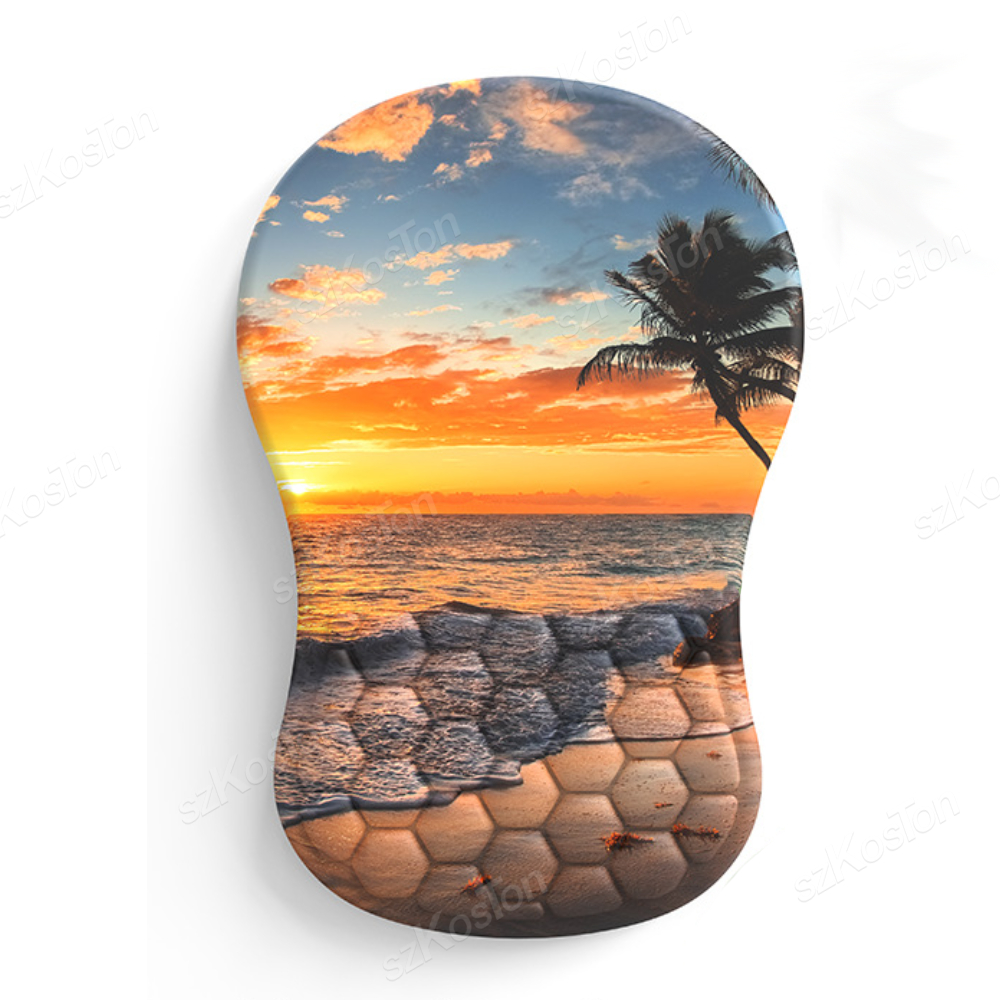 Mouse Pad with Wrist Rest Ergonomic Integrated Memory Foam Slope Massage Bulge Office Mouse Pad for Carpal tunnel Pain Relief: BROWN