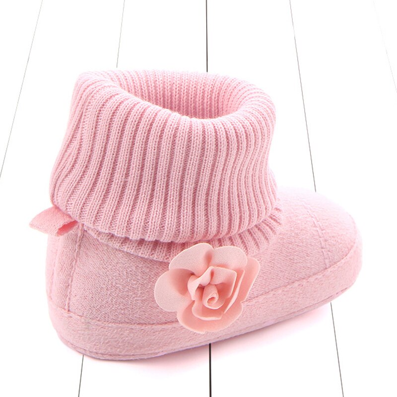 Baby-herbstschuhe für kleinkinder, stiefel für mädchen, #39 , neugeborene, warme, gestrickte blumenstiefel für jungen, freundlicher-winterschuhe aus baumwolle